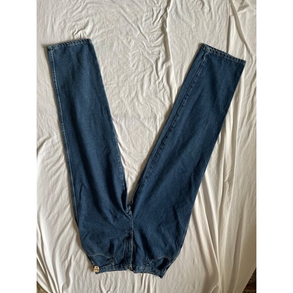 High-Waisted Mom 90s Blue Denim Size 18 Tall Jeans Straight Leg Womens - Picture 8 of 9